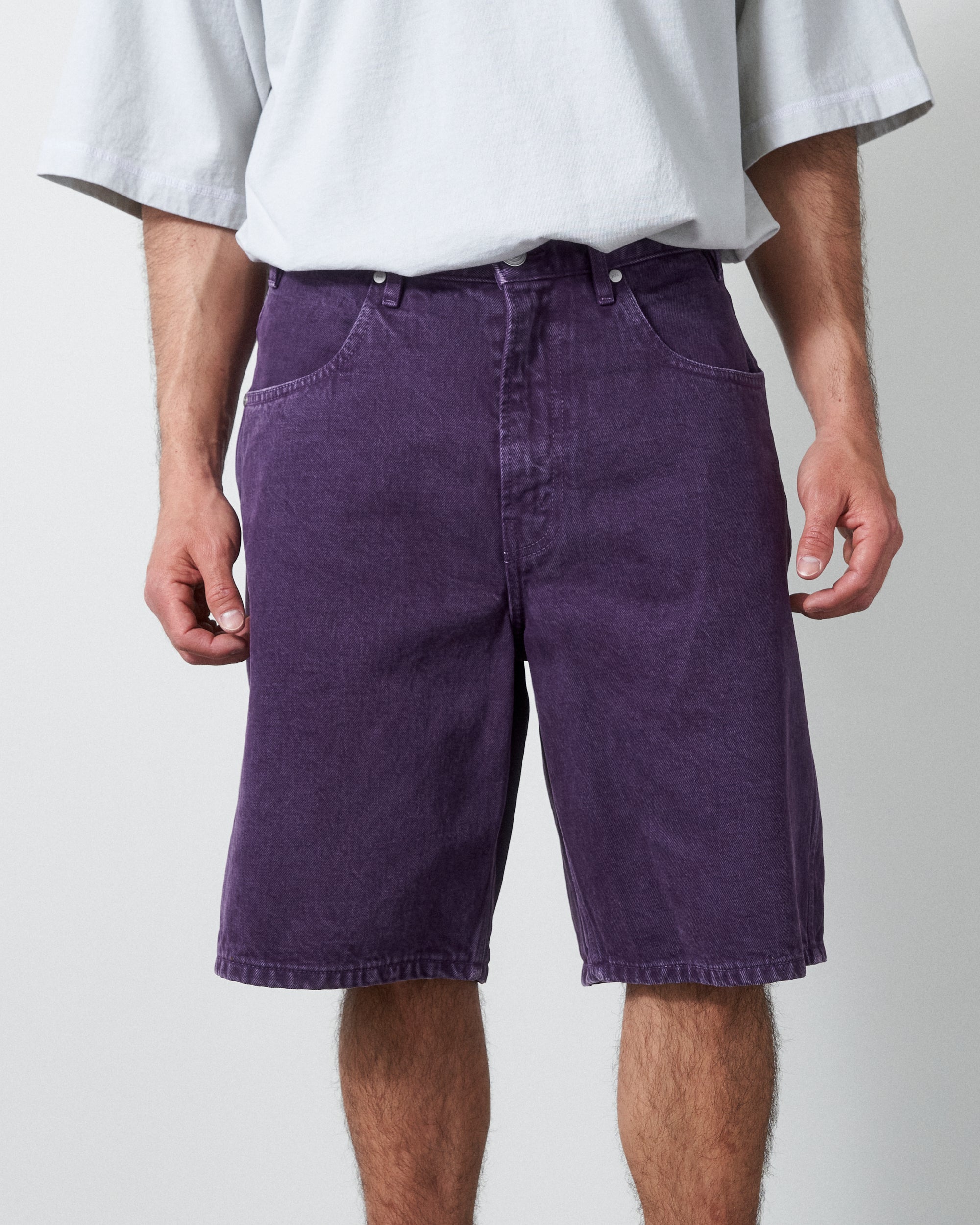 Four Pocket Denim Jean Shorts - Deep Purple – paa