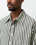 Striped Overshirt - Soft Sage - paa